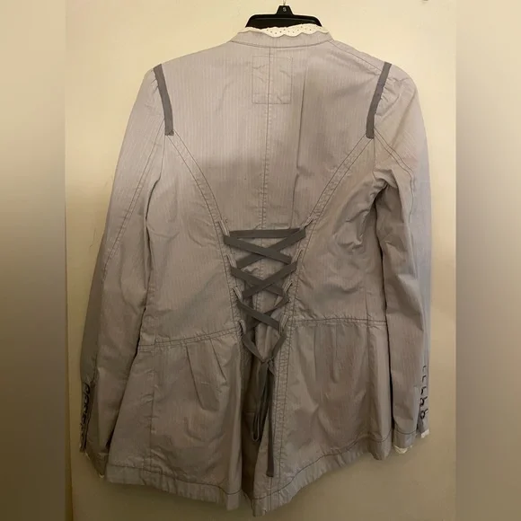 Free people corset blue/white jacket. Size 4. - Picture 3 of 8